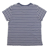 LEVI'S Womens Blue & White Stripe T-Shirt M Short Sleeve Crew Neck Striped