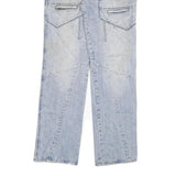 BIG STORM Mens Regular Fit Blue Denim Jeans W32 L34 Cargo Style Zip Closure