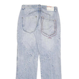 BIG STORM Mens Regular Fit Blue Denim Jeans W32 L34 Cargo Style Zip Closure