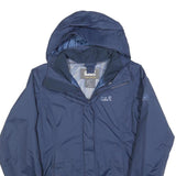 JACK WOLFSKIN Womens Blue Outdoor Jacket UK 6 Polyester Blend Zip Hooded Plain