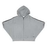 DKNY Womens Grey & Black Hooded Cotton Zip Jacket XS Jersey Casual