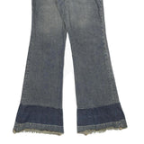 MNG Womens Jeans Blue Regular Flared Denim Medium W25 L31 Frayed Hem