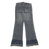 MNG Womens Jeans Blue Regular Flared Denim Medium W25 L31 Frayed Hem