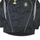 ADIDAS Womens Black Nylon Zip Jacket L Sports Pickering Soccer Club Logo
