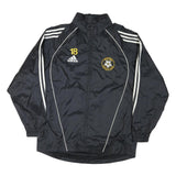 ADIDAS Womens Black Nylon Zip Jacket L Sports Pickering Soccer Club Logo