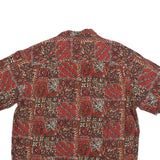HIGH SIERRA Mens Red Patterned Linen Blend Shirt L Casual Summer Short Sleeve