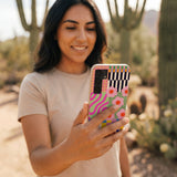 Seashell Abstract Cake Samsung Galaxy S25 Case - Lifestyle photo showing phone case in use