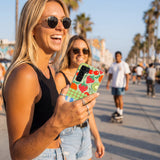 Sage Green Fresh Picnic Samsung Galaxy S25 Case - Lifestyle photo showing phone case in use