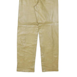 Womens Synthetic Beige Regular Fit Straight Leg Trousers W26 L28 Elegant Classic