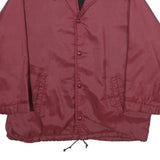 SCHOLASTIC WEAR Mens Maroon Nylon Button Jacket L Plain Lightweight Casual