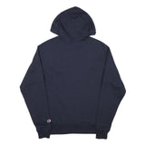 CHAMPION Mens Navy Blue Hoodie S Classic Logo Pullover Cotton Blend
