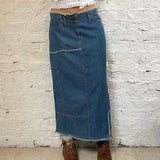 Kocca Maxi Denim Skirt - 34W UK 14 Blue Cotton