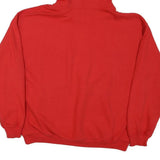 GILDAN Mens Red Kansas Jayhawks Hoodie L Cotton Blend Casual Hooded Sweatshirt