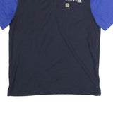 CARHARTT Mens Navy & Blue United Short Sleeve Cotton Polo Shirt M Workwear