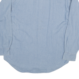 Mens Light Blue Plain Cotton Blend Shirt L Button Down Collar Casual Wear