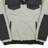 ATRIUM Mens Grey & Black Pullover Jacket XL Polyester Blend Contrast Panels Zip