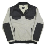 ATRIUM Mens Grey & Black Pullover Jacket XL Polyester Blend Contrast Panels Zip