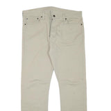 LEVI'S Mens Cotton Blend Beige Regular Straight Trousers W35 L30 Classic Zip