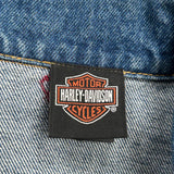 Hollywood Harley Davidson Denim Jacket - Large Blue Cotton