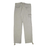 LOGG Mens Cotton Beige Regular Cargo Trousers W34 L34 Zip Pocket Detail