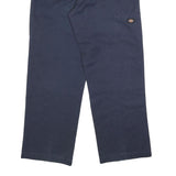 DICKIES Mens Cotton Blend Navy Loose Fit Straight Leg Trousers W36 L32 Workwear