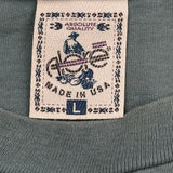 Single Stitch Timber Wolf Anvil T-Shirt - Large Green Cotton