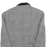 PIRETTA Womens Black & White Check Wool Classic Jacket S Button Closure Tailored