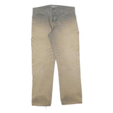 DICKIES Womens Beige Relaxed Straight Denim Medium W32 L30 Zip Cotton Blend