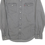 LEVI'S Mens Grey Denim Shirt S Button Long Sleeve Casual Cotton Blend