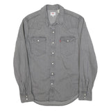 LEVI'S Mens Grey Denim Shirt S Button Long Sleeve Casual Cotton Blend
