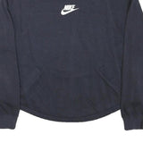 NIKE Womens Navy Blue Sweatshirt V-Neck M Cotton Blend Pullover