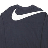NIKE Womens Navy Blue Sweatshirt V-Neck M Cotton Blend Pullover