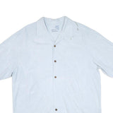 TOMMY BAHAMA Mens White Cotton Blend Shirt L Tropical Leaf Print Relaxed Fit