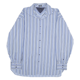 TOMMY HILFIGER Mens Blue & White Striped Shirt 2XL Button Cotton Formal