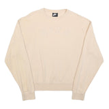 NIKE Womens Beige Crew Neck M Cotton Blend Lightweight Sweatshirt Pullover