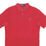 POLO RALPH LAUREN Mens Red Polo Shirt Short Sleeve Plain S Cotton Blend