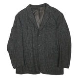 STUTZ Mens Grey Wool Blend Jacket S Woven Classic Button Closure Smart