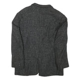 STUTZ Mens Grey Wool Blend Jacket S Woven Classic Button Closure Smart
