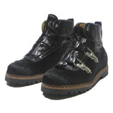 AMMANN Womens Black Synthetic Ankle Boots UK 7 Stylish Buckle Fasten