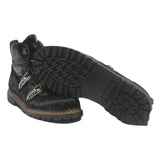 AMMANN Womens Black Synthetic Ankle Boots UK 7 Stylish Buckle Fasten