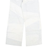 BERSHKA Womens Relaxed Jeans Blue & White Denim Patchwork W28 L28 Zip Closure