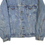 LEVI'S Mens Blue Denim Cotton Blend Jacket M Button Closure Painted Graphics
