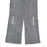 XIALONG Mens Relaxed Cotton Blend Jeans W30 L27 Grey Patchwork Zip Closure