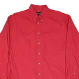CROFT & BARROW Mens Red Button-Down Collar Casual Shirt M Cotton Blend
