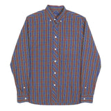 FRED PERRY Mens Blue Red Plaid Shirt S Classic Button-Down Collar Cotton Blend