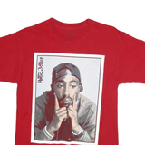 POETIC JUSTICE Mens Red Graphic T-Shirt M Short Sleeve Crew Neck Urban Style