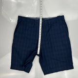 Tommy Hilfiger Checked Chino Shorts - 36W 9L Blue Cotton