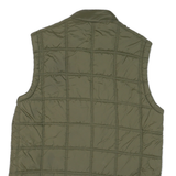 MACHINE Mens Green Quilted Jacket S Polyester Blend Sleeveless Zip Puffer Style