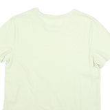 LEVI'S Womens White Crew Neck Short Sleeve T-Shirt M Cotton Blend Logo Print