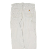 CARHARTT Mens Relaxed Cotton Blend Beige Straight Work Trousers W32 L32 Durable